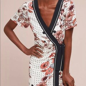 New with Tags Maeve Polka Dot Floral Wrap Dress